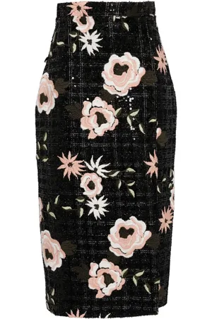 Elie saab Embroidered tweed skirt