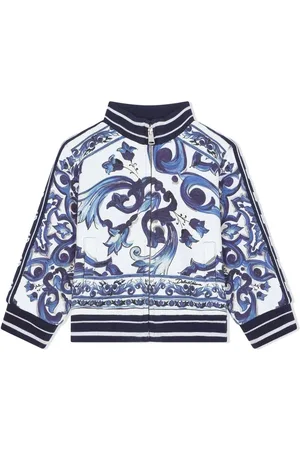 Dolce & Gabbana Majolica-print zip-up sweatshirt
