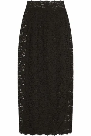 Dolce & Gabbana Floral-lace midi skirt