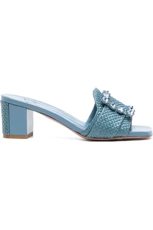 ROBERTO FESTA Basa 50mm crystal-buckle mules