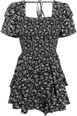 B+AB Floral-print ruffled minidress