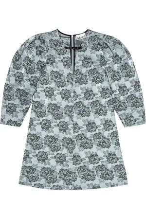 Ganni Patterned-jacquard mini dress
