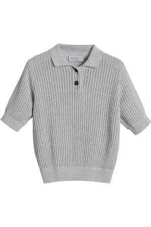Brunello Cucinelli Sparkling knitted polo shirt