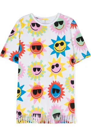 Stella McCartney Sun-print fringed dress