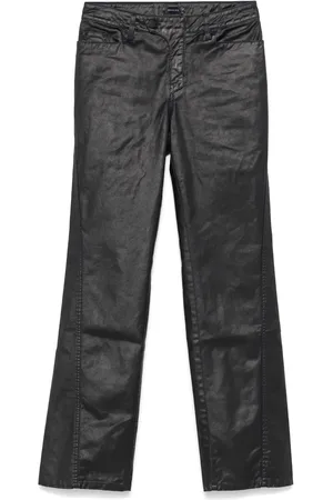 MUGLER Wax-effect straight-leg trousers