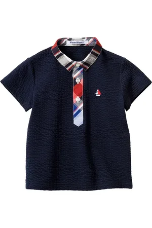 Familiar Contrasting-collar cotton polo collar