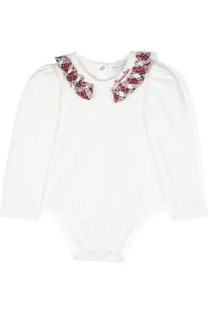 MONNALISA Logo-embroidered ruffle body