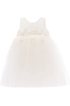 Tulleen Floral-appliqu?? tulle dress