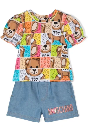 Moschino Teddy Bear logo-print short set (set of two)