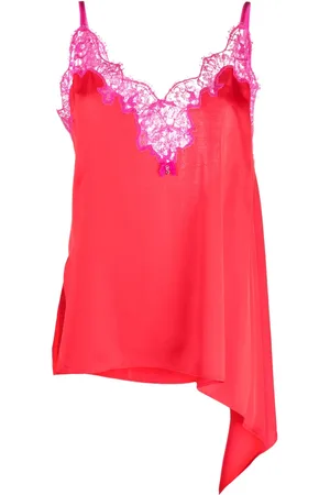 Dsquared2 Lace-panelled asymmetric cami top