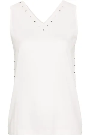 Fabiana Filippi Studed V-neck crepe blouse