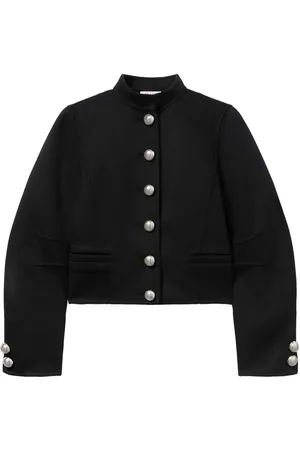 Puccini Mock collar buttoned wool jacket