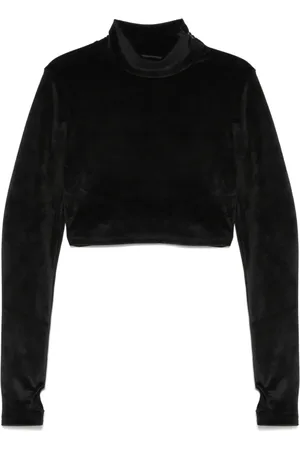 GCDS Chocker-detailed velvet T-shirt