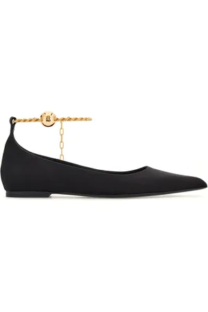 Salvatore Ferragamo Cable-link chain leather ballerina shoes