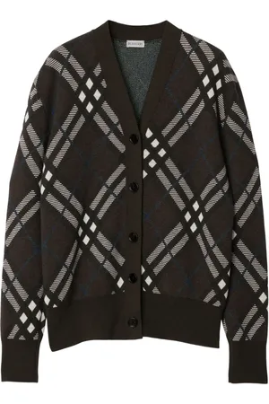 Burberry Check wool blend cardigan