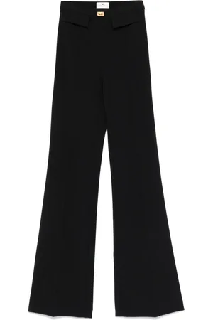Elisabetta Franchi Logo-plaque crepe trousers