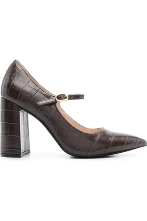 Twin-Set 100mm embossed crocodile effect pumps
