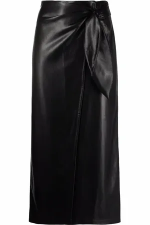 Nanushka Vegan-leather wrap skirt