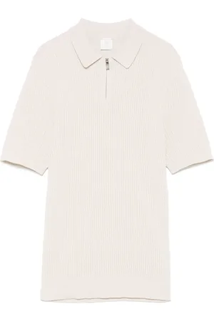 ELEVENTY Ribbed-knit polo shirt