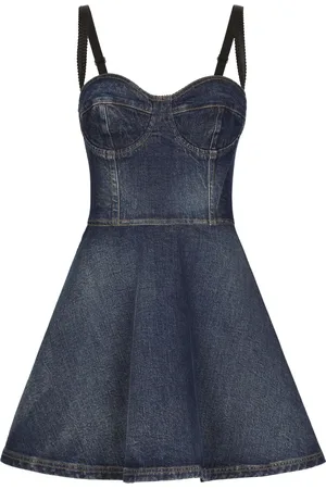 Dolce & Gabbana Sweetheart-neck denim minidress