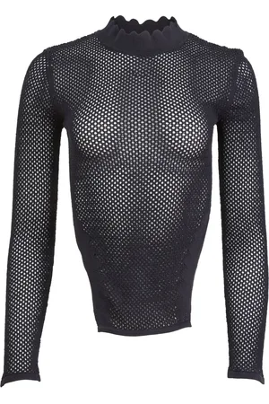 FLEUR DU MAL Pointelle-knit scalloped top