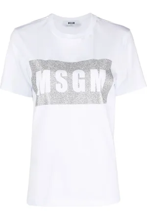 Msgm Logo-print glitter T-shirt