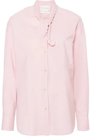 FORTE FORTE Pussy-bow collar poplin shirt