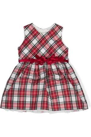 MONNALISA Sleeveless checked taffeta dress