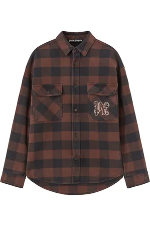 Palm Angels Monogram-print checked shirt