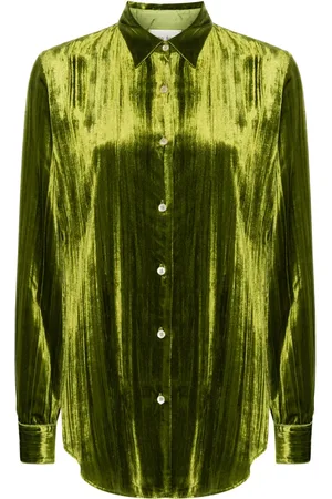 FORTE FORTE Pliss??-effect velvet shirt