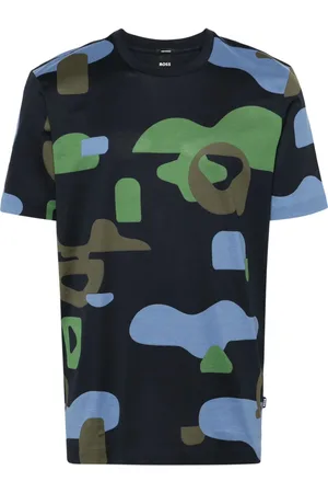HUGO BOSS Camouflage-print cotton T-shirt