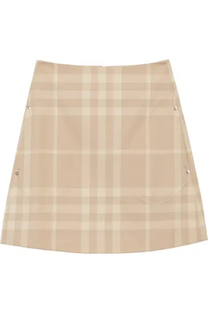 Burberry Check-print A-line cotton skirt