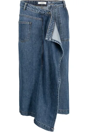 GOEN.J Asymmetric denim skirt