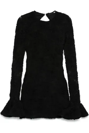 ROTATE Floral mesh mini dress