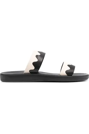 Ancient Greek Sandals Paralia two-tone leather slides