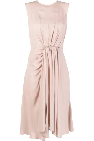 BLANCA Gathered-detail sleeveless dress
