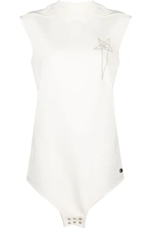 Rick Owens Logo-embroidered cotton tank top