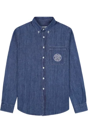 Sporty & Rich Logo-embroidered denim shirt