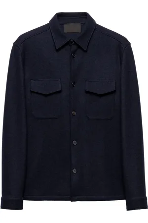 Prada Triangle-logo wool shirt