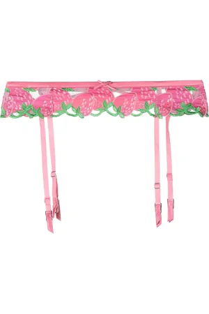 FLEUR DU MAL Wild Strawberry garter belt