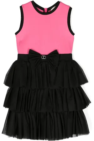 Twin-Set Bow-detail ruffled midi dress