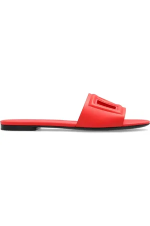 Dolce & Gabbana DG Logo leather slides