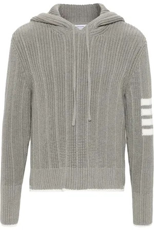 Thom Browne Ribbed cotton hoodie