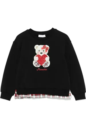 MONNALISA Rhinestone teddy bear sweatshirt