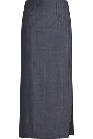 Etro Stripe-jacquard wool pencil skirt