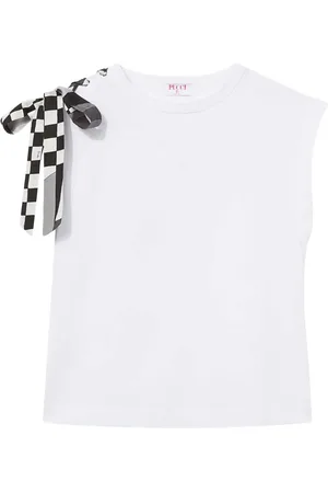 Puccini Check-ribbon cotton T-shirt