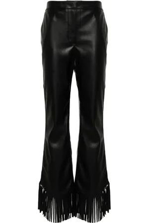 Twin-Set Lace-trim pleated cropped trousers