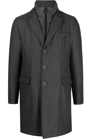 HERNO Hybrid high-neck single-breasted coat