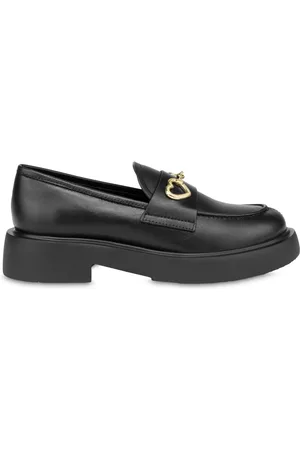 Moschino Heart-charm leather loafers