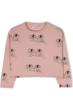 Bobo Choses Cat-print cropped sweatshirt